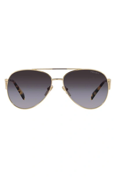 Prada Symbole Pilot-frame Sunglasses In Grey Flash