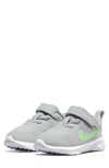 Nike Kids' Revolution 6 Sneaker In Light Grey/ Green Strike