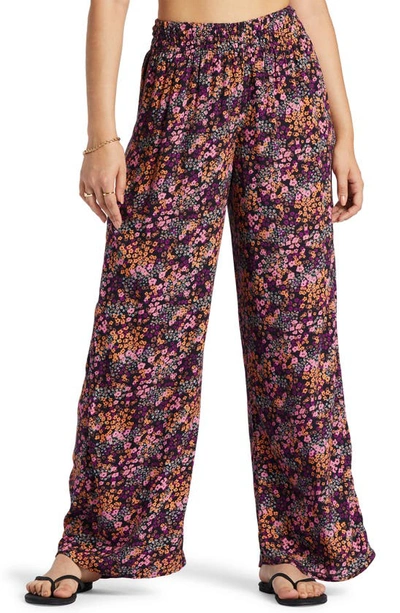 Roxy Juniors' Forever And A Day Wide-leg Pants In Anthracite Floral Daze