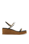 Jimmy Choo Amatuus Pearl-embellished 60mm Wedge Sandals In Nero