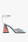 Attico Piper 85mm Holographic Sandals In Argento
