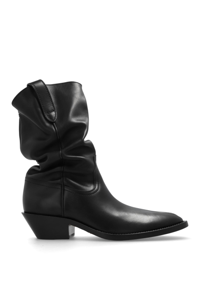 Maison Margiela Tabi Western 55mm Leather Boots In Black
