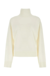 Bottega Veneta High-neck Wool Sweater In Bianco