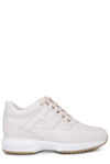 Hogan Interactive Suede Sneakers In Yellow Cream