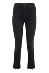 Mother The Rascal Ankle Snippet Jeans In Nero