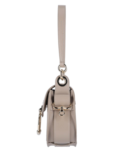 Chloé Small Leather Tess Saddle Bag In Nude
