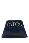 Patou Logo Denim Bucket Hat In Blue