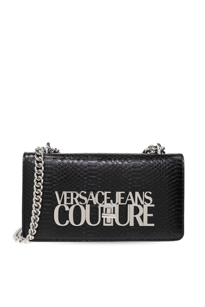 Versace Jeans Couture Logo-plaque Shoulder Bag In Black