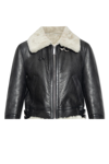 Dsquared2 Short Shearling Collar Jacket With Side Pockets In Black