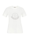 Moncler Logo Cotton White T-shirt In Bianco