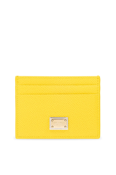 Dolce & Gabbana Card Case With Logo In Giallo