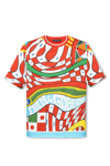 Dolce & Gabbana Cotton T-shirt With Carretto Print In Azzurro