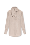 Totême Toteme Women Scarf Collar Fluid Shirt In Beige