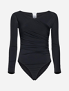 WOLFORD GATHERED CACHE-COEUR JERSEY BODYSUIT