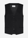 P.a.r.o.s.h Black Vest With Button Closure In Fabric Woman In Black