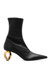 Jw Anderson J. W.anderson Pointed Chain Booties With Statement Heel 7 Cm In Black
