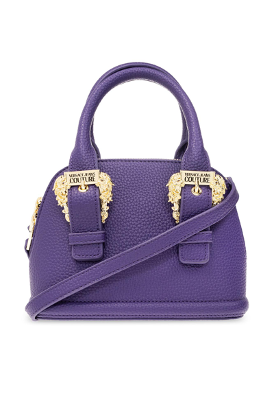 Versace Jeans Couture Shoulder Bag With Logo In Purple