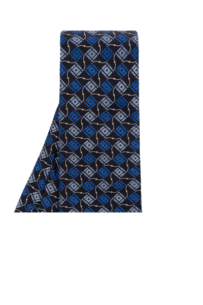 Etro Patterned Silk Tie In Blue