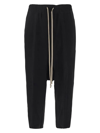 Rick Owens Drop-crotch Drawstring Cropped Trousers In Black