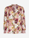 ALICE AND OLIVIA REILLY FLORAL PRINT VISCOSE BLOUSE