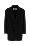 JIL SANDER BLACK WOOL BLEND COAT