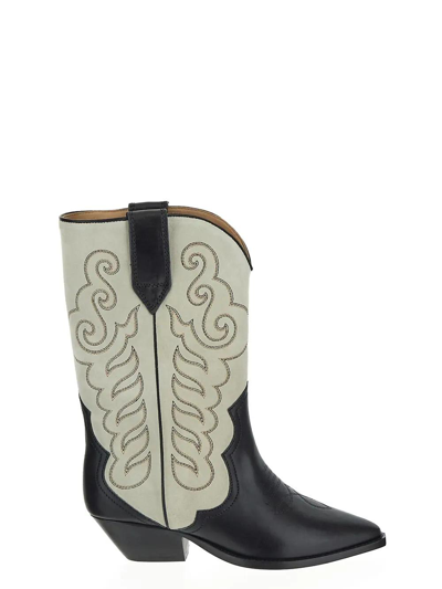 Isabel Marant Duerto Suede Cowboy Boots In Black