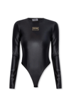 Versace Jeans Couture Black Patch Bodysuit In Black