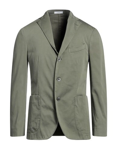 Boglioli Man Blazer Military Green Size 38 Lyocell, Cotton, Elastane In Green
