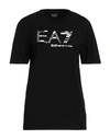 Ea7 Official Store Plus Size Shiny T-shirt In Black