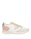 Philippe Model Woman Sneakers White Size 6 Soft Leather, Textile Fibers