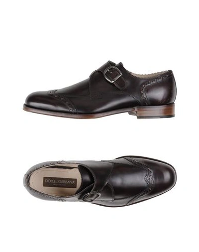 Dolce & Gabbana Man Loafers Dark Brown Size 8 Calfskin