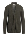 Filippo De Laurentiis Man Cardigan Military Green Size 40 Merino Wool, Cashmere, Polyamide