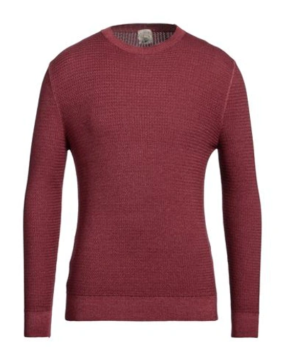 H953 Man Sweater Magenta Size 36 Merino Wool In Magenta