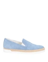 Tod's Woman Sneakers Sky Blue Size 8 Soft Leather