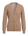 Gran Sasso Man Cardigan Sand Size 40 Virgin Wool, Viscose, Cashmere In Beige