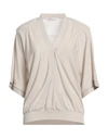 Agnona Woman Sweater Light Grey Size L Cotton