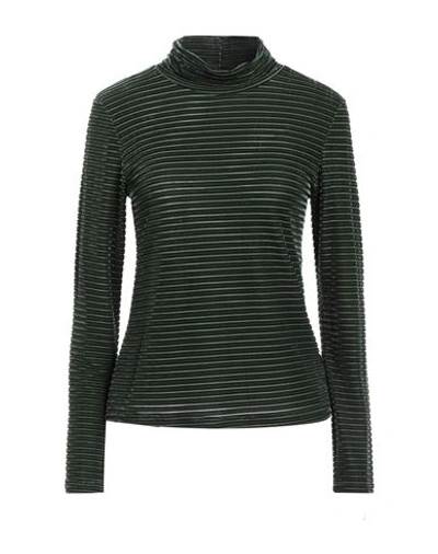 Fracomina Woman T-shirt Green Size L Polyester, Elastane