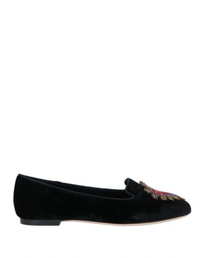 DOLCE & GABBANA DOLCE & GABBANA WOMAN LOAFERS BLACK SIZE 5.5 TEXTILE FIBERS