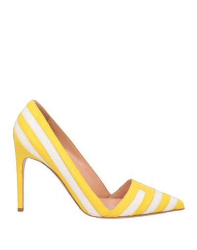 Elisabetta Franchi Woman Pumps Yellow Size 10 Soft Leather