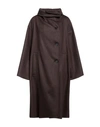 Liviana Conti Woman Coat Dark Brown Size 6 Cashmere, Polyamide