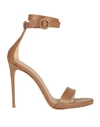 Le Silla Woman Sandals Khaki Size 8 Soft Leather In Beige