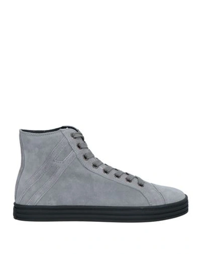 Hogan Man Sneakers Grey Size 11 Soft Leather In Grey