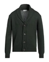 Filippo De Laurentiis Man Cardigan Dark Green Size 42 Merino Wool
