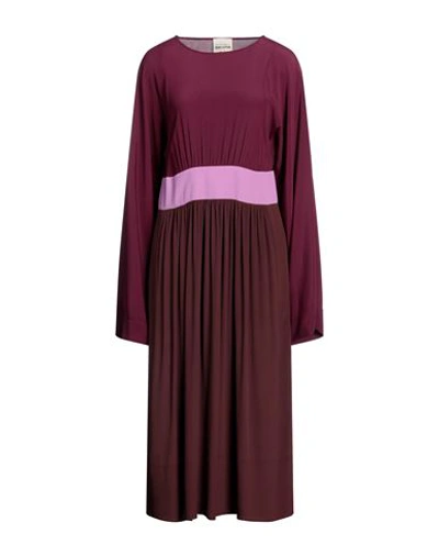 Semicouture Woman Midi Dress Deep Purple Size 8 Acetate, Silk