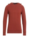 Donvich Man Sweatshirt Brick Red Size Xl Cotton, Elastane