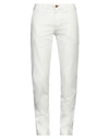 Hand Picked Man Pants Off White Size 31 Cotton, Modal, Elastane