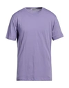 Grey Daniele Alessandrini Man T-shirt Light Purple Size Xl Cotton, Elastane