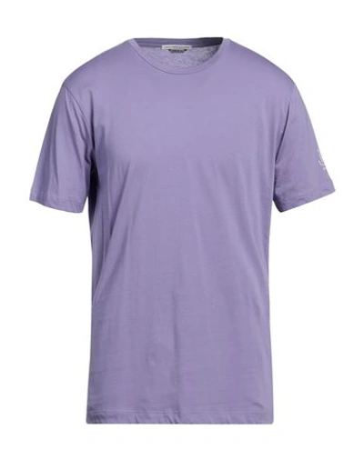Grey Daniele Alessandrini Man T-shirt Light Purple Size Xl Cotton, Elastane