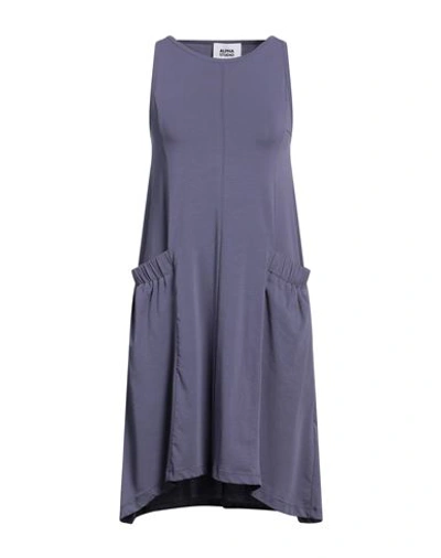 Alpha Studio Woman Mini Dress Purple Size 2 Cotton, Elastane