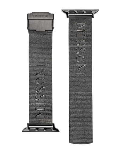Missoni Men's Apple Watch Ip Gunmetal Stainless Steel Bracelet Watch Strap/24mm In Gray